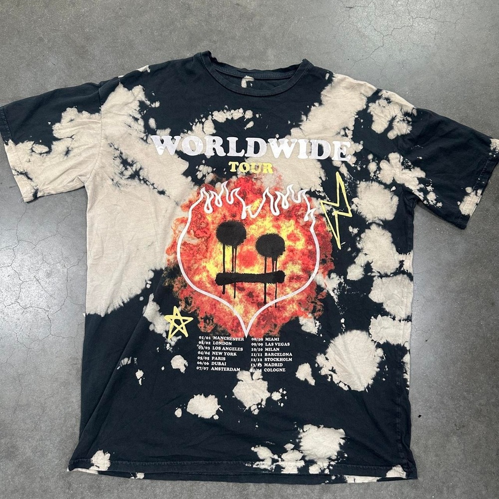 Boohoo Man Travis Scott Tie Die Graphic Astroworld Tour T-Shirt Size Small